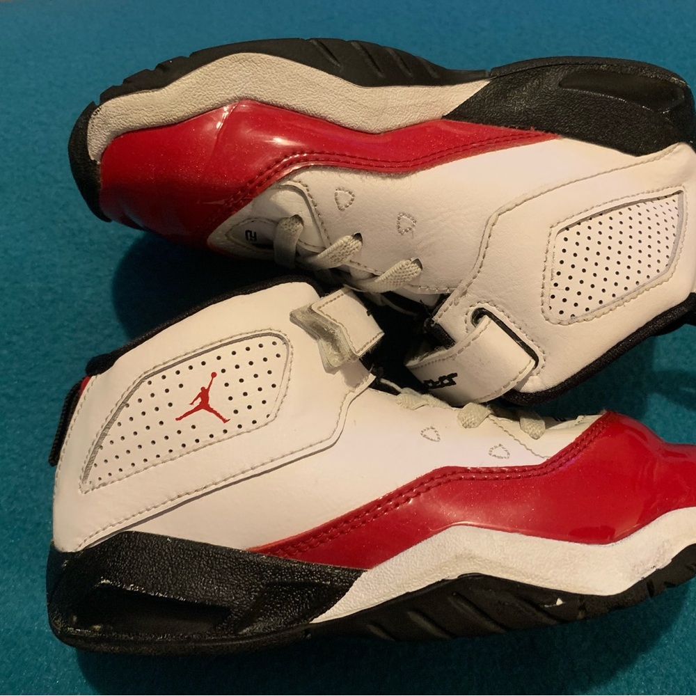 Jordan Red and White Retro Sneakers
